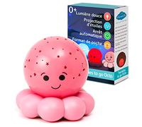 Cloud b Projecteur de nuit Apaisant Format voyage | Luminosité douce | 3 Couleurs | Arrêt automatique | Veilleuse étoiles Pieuvre format voyage Octo Baby Rose