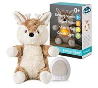 Cloud b Sound Machine with White Noise Soothing Sounds | Cuddly Stuffed Animal & Nomadic Nightlight | Record Parent Voice | Adjustable Settings and Auto-Shutoff | LoveLight™ Buddies - Finley Fawn™