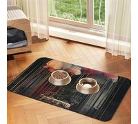 Cloud Cafe Tapis d'alimentation pour chien et chat - En cuir absorbant - Imperméable - Pas de taches - Séchage rapide - Antidérapant - 60 x 40 cm