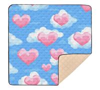 Cloud Country Style Tapis de sport rembourré doux pour la Saint-Valentin et les activités pour l'intérieur et l'extérieur Pour bébé et enfant 127 x 127 cm
