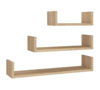 CLOUD Étagère suspendue, Lot de 3 Étagères murales Chêne sonoma Bois d'ingénierie CHYNEW6420994