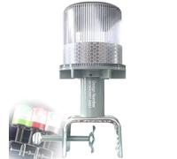 Cloud Fire Navigation solaire, phare LED pour bateau 0.5nm, 360° feu d'ancre avec support IP65 étanche pour bateaux de pêche, lumière blanche + rouge + verte (multifonctionnel)