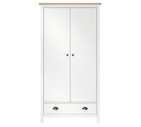 CLOUD Garde-robe Armoire de rangement - Penderie à 2 portes Hill Blanc 89x50x170cm Bois de pin solide CHYNEW6394392