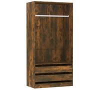 CLOUD Garde-robe Armoire de rangement - Penderie Chêne fumé 100x50x200 cm Bois d'ingénierie CHYNEW8389467
