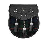 CLOUD KILT Kilt Sporran pour homme en cuir de qualité supérieure - Kilt écossais traditionnel avec chaîne et ceinture - Accessoires pour homme, Gunn Tartan moderne