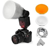 Cloud Lambency Diffuseur De Flash Universel + Lot De 3 Housses, Blanc, Argent Et Orange Pour Flash Speedlite[GOP6252402]