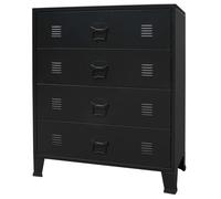 CLOUD Meuble de rangement,Buffet de salon Commode à tiroirs Métal Style Industriel 78x40x93 cm Noir CHYNEW6504973