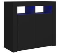 CLOUD Meuble de rangement,Commode Armoire Buffet avec lumières LED noir 80x35x75 cm CHYNEW6146296