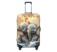 Cloud Moon Elephant Housse de protection élastique pour bagage de voyage Motif imprimé anti-rayures, Noir , M
