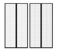 CLOUD Moustiquaire de fenêtre - Rideau de porte contre insectes 210x100cm 2 pcs - magnétique - Noir CHYNEW67216044