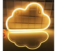 Cloud néon logo LED décoration murale USB ou batterie signe chambre fête d'anniversaire Noël salon enfants mariage fille décoration (blanc chaud)