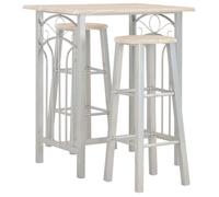 CLOUD NEW* EEnsemble Table à Manger avec 2 Chaises de bar - 3 pcs - Bois et acier 19,7 Kg 819585