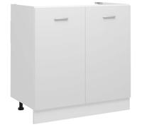 CLOUD NEW* Meuble bas de Cuisine - SMG - Armoire de plancher d'évier Blanc 80x46x81,5 cm Bois ingénierie 22 Kg 656910