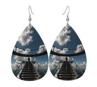 Cloud Observation Deck Boucles d'oreilles en cuir style européen et américain pour jeunes femmes, cadeaux d'anniversaire, cadeaux de Saint-Valentin