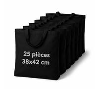 Cloud Pillow sac noir coton 38 x 42 cm - tote bag personnalisable 100% coton 144 g/m², anses env. 70 cm - pratique au quotidien, pour l’université et le bureau - OEKO-TEX Standard 100