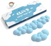 Cloud Repose-poignet Tapis de Souris avec Dessous de Verre, Support de Poignet Ergonomique pour Clavier, Base Antidérapante, Ensemble d'accessoires de Bureau Mignons - Bleu.[F989]