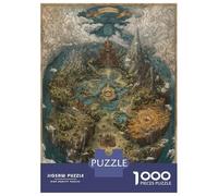 Cloud-Sea Sainte île Jigsaw Puzzle Jeu De Décompression 1000 Piece Voiturete du Royaume Secret Puzzles Jouet Éduchatif Idées Cadeaux pour Adultes Et Enfants À Partir De 12 Ans 70x50cm/1000pcs
