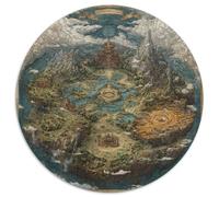 Cloud-Sea Sainte île Jigsaw Puzzle Jeux D'intelligence 1000 Pièces Voiturete du Royaume Secret Puzzles Art Déco Divertissement Créatif pour Adultes 1000pcs (67.5x67.5cm)