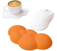 Cloud Souris Repose-Poignet pour Clavier, Wrist Rest Support De Poignet Ergonomique pour Tapis De Souris Avec Sous-Verre, Repose-Mains pour Ordinateur, Ordinateur Portable, Souris-Orange