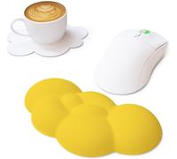 Cloud Souris Repose-Poignet pour Clavier,Wrist Rest Support De Poignet Ergonomique pour Tapis De Souris Avec Sous-Verre,Repose-Mains pour Ordinateur,Ordinateur Portable,Souris-Jaune