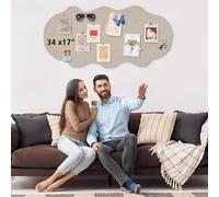 Cloud Vision Tableau photo - 87 x 43 cm Grand tableau d'affichage en liège pour murs, maison et chambre à coucher | Tableau d'affichage pour décoration de bureau