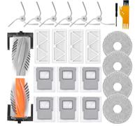 Cloudarrow Lot de 23 pièces de rechange pour robot DJI ROMO S, ROMO A, ROMO P, 1 brosse à rouleau, 4 filtres, 6 brosses latérales, 4 tampons de serpillère, 6 sacs d'aspirateur, 2 outils de nettoyage
