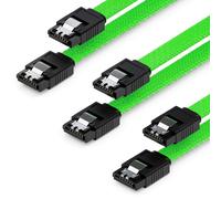 CLOUDDS-3X 50Cm Sata 3 Nylon Câble Set Câbles De Donnés 6 Gbit/S Câbles De Branchement Carte Mère Disque Dur Hdd Ssd 2 Connecteurs S-Ata Droits Vert