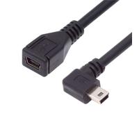 CLOUDDS-Câble D'Extension De Données Usb 2.0 Mini Usb 5 Broches Mâle Vers Femelle Coudé À 90 Degrés Vers La Gauche,Cy-U2-049-Le