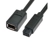 CLOUDDS-Câble D'Extension Ieee 1394 6 Broches Femelle Vers 1394B Mâle 9 Broches Pour Carte De Capture De Données Vidéo Firewire 400 À 800,20 Cm