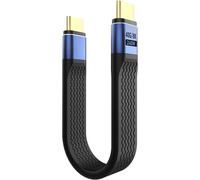 CLOUDDS-Câble Usb C Vers Usb C Court,Câble De Données De Chargeur Usb Type C 240 W,Adaptateur Usb 4.0 Otg 40 Gbit/S Pour Thunderbolt 4/3,I-Pad Pro/Air,Macbook,I-Phone 15/16 Plus Pro Max,Bleu+Noir