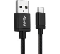 CLOUDDS-Câble Usb Usb C Type C 3.1 Gen 1 3A Transfert Données Pour Appareil Gopro Hero 5,6,7,8,9,10,11,Max,Max 360,Fusion Cable Charge Et Data 1M Nylon Noir,Cordon Caméra