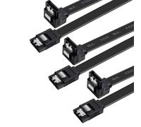 CLOUDDS-Lot De 3 Câbles Sata Iii 6 Gbps Angle Droit 90 Degrés Avec Loquet De Verrouillage 18 Pouces Pour Disque Dur Sata,Ssd,Lecteur Cd,Graveur Cd Noir
