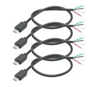 CLOUDDS-Lot De 4 Câbles Courts Micro Usb Mâles 4 Broches 11 Pouces,24 Awg Usb 5 V/2 A 4 Broches Pigtail Open End Câble D'Alimentation Et De Données,Pour Appareils Usb Installés Ou Remplacés,Câbles De