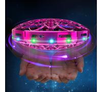 Cloudds_Mini Drone Ufo Balle Volante,Jouet Volant Contrôlé À La Main,Balle Volante Rotative À 360°Avec Lumière Led,Cadeaux D'intérieur Et D'extérieur Pour Enfants Garçons Filles 6 7 8 9 10+Ans,Rouge-S