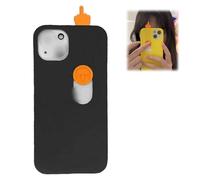 CLOUDEMO 3D Printed Middle Sliding Finger Sliding Phone Case, 3D Finger Sliding Phone Case, Creative Friendly Gesture Phone Case, Funny Spoof Phone Case for iPhone 15/14/13 (Black,for iPhone 15 Pro)