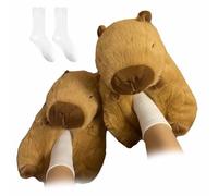 CLOUDEMO Pantoufles Capybara, Nouvelles Pantoufles en Peluche Capybara, Nouvelles Pantoufles Mignonnes de Maison Capybara 2024 pour l'intérieur et l'extérieur (A,One Size)