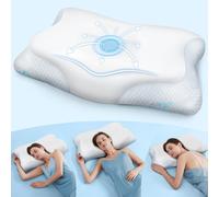 CloudÉtoile Oreiller en mousse à mémoire de forme - 2 en 1 - Coussin de nuque en mousse à mémoire de forme - Coussin confortable pour dormir sur le côté, le dos et le ventre