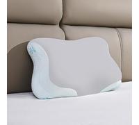 CloudÉtoile Oreiller Ergonomique Cervical - Réglable 2 en 1 Oreiller Mémoire de Forme pour Dormir sur Le Côté et sur Le Dos, Réglable Coussin Memory Foam CertiPUR-EU Certifié, 65x40x12 cm, Gris