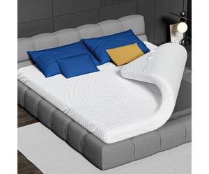 CloudÉtoile Surmatelas 120x200 cm Topper - Surmatelas de Mousse à Mémoire de Forme 5 cm d'Épaisseur, Soutien Ergonomique, Housse Matelassée Lavable, Fixation par Sangles, Matelas Certifiée CertiPUR-EU