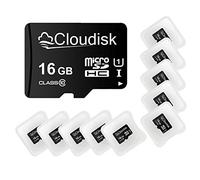Cloudisk 10pack Carte Micro SD 16gb Carte mémoire microsdhc uhs - I avec Lecteur d'adaptateur microSD, C10, U1, Full HD, A1 (16gb)