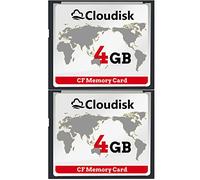 Cloudisk CompactFlash CF 2.0 pour Appareil Photo Reflex numérique, Appareil Photo numérique Vintage et équipement Industriel (4GB, 2 Cartes par Paquet)