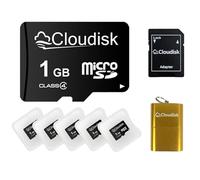 Cloudisk Lot de 5 cartes mémoire flash C4 Micro SD 1 Go avec adaptateur SD