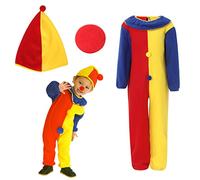 CloudkidS - Déguisement de Clown Divertido pour Enfants Garçons et Filles,Déguisement d'Halloween à Manches Longues, Déguisement de Cosplay pour Fête,Âge 4-6Ans