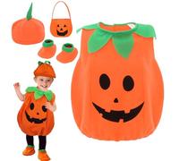 Cloudkids Déguisement Petite Citrouille Bébé Enfant Costume Halloween Cosplay pour Fille Garçon Carnaval Fête Spectacle