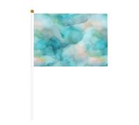 Cloudlike Lot de 10 petits drapeaux à main à jet d'encre à l'alcool pastel pour fête, activités d'équipe, défilés, décoration de vacances