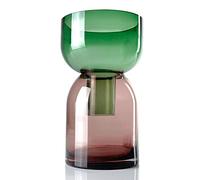 Cloudnola Grand Vase à Fleurs réversible en Verre et Vase à bourgeons, Vert et Rose, 24,1 cm de Hauteur x 14,2 cm de diamètre, décoration d'intérieur, de Mariage et d'événement
