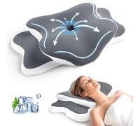 CloudNook Oreiller orthopédique en mousse à mémoire de forme pour tous les dormeurs, coussin de soutien du cou pour soulager les douleurs au cou et aux épaules (gris)