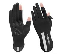 Cloudpower Gants de cyclisme en soie glacée pour femme - Fin et long - Pour écran tactile - Gants de course à pied - Gants thermiques d'hiver (noir)