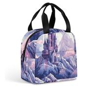 Clouds over The Castle Sac à déjeuner isotherme pour homme et femme, étanche, résistant aux taches, réutilisable, sac fourre-tout pour le travail, les voyages, l'extérieur