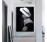 CloudShang Affiche mode femmes élégantes chapeau Vintage affiches noir blanc Murale Art Tableaux salon chambre Decoration K03093